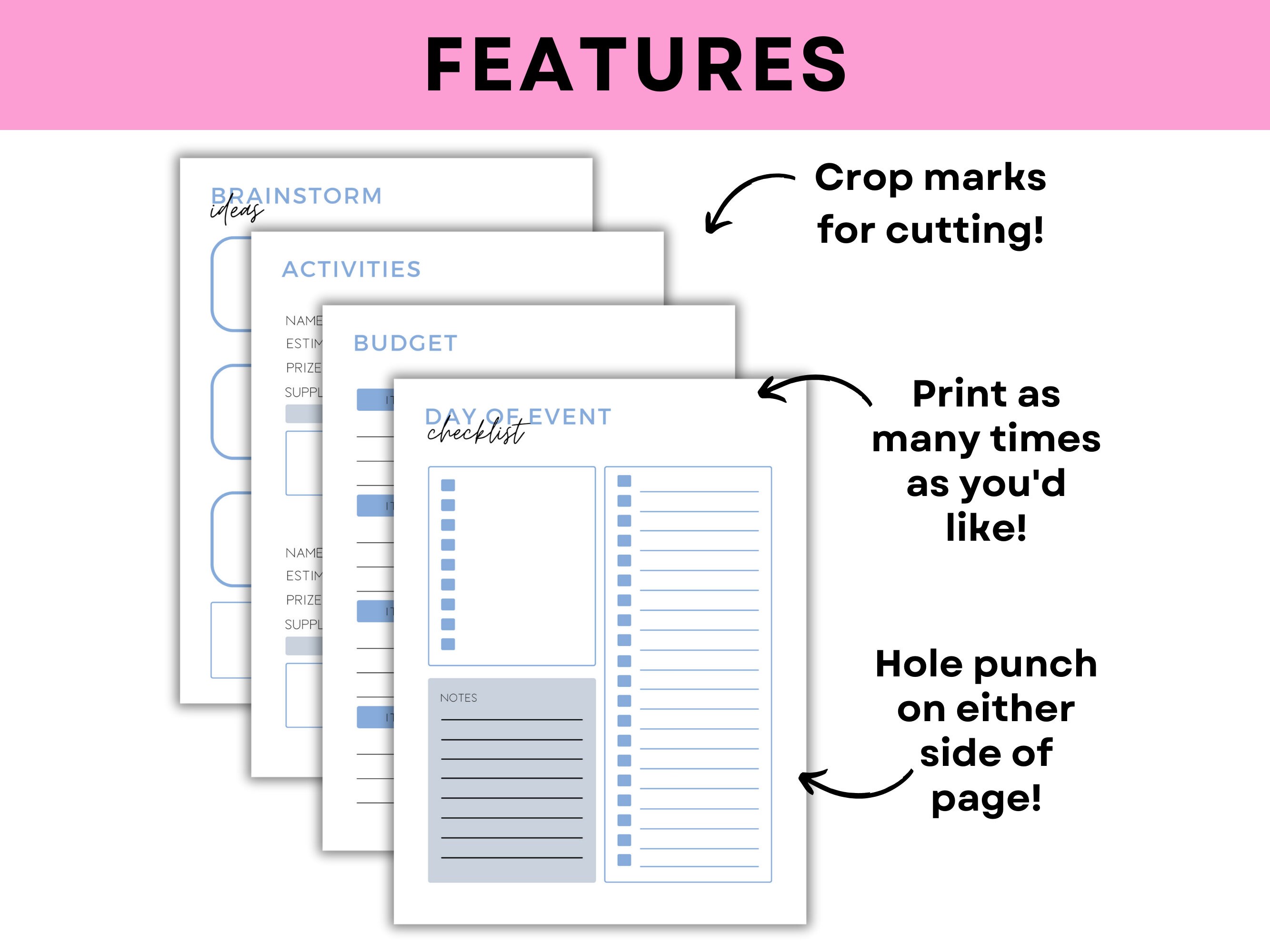Printable Event Planner Printable Digital Planner Party Planner Budget ...