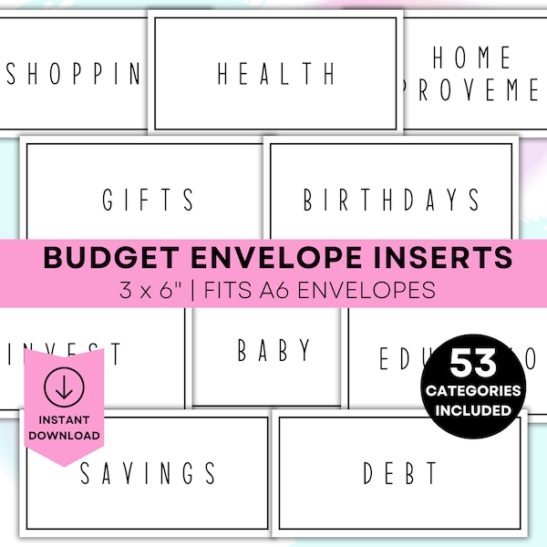 Minimalist Budget Binder Printable Inserts Printable Budget Envelope Labels Cash Stuffing Budget Binder Inserts Printable A6 Envelope Liner