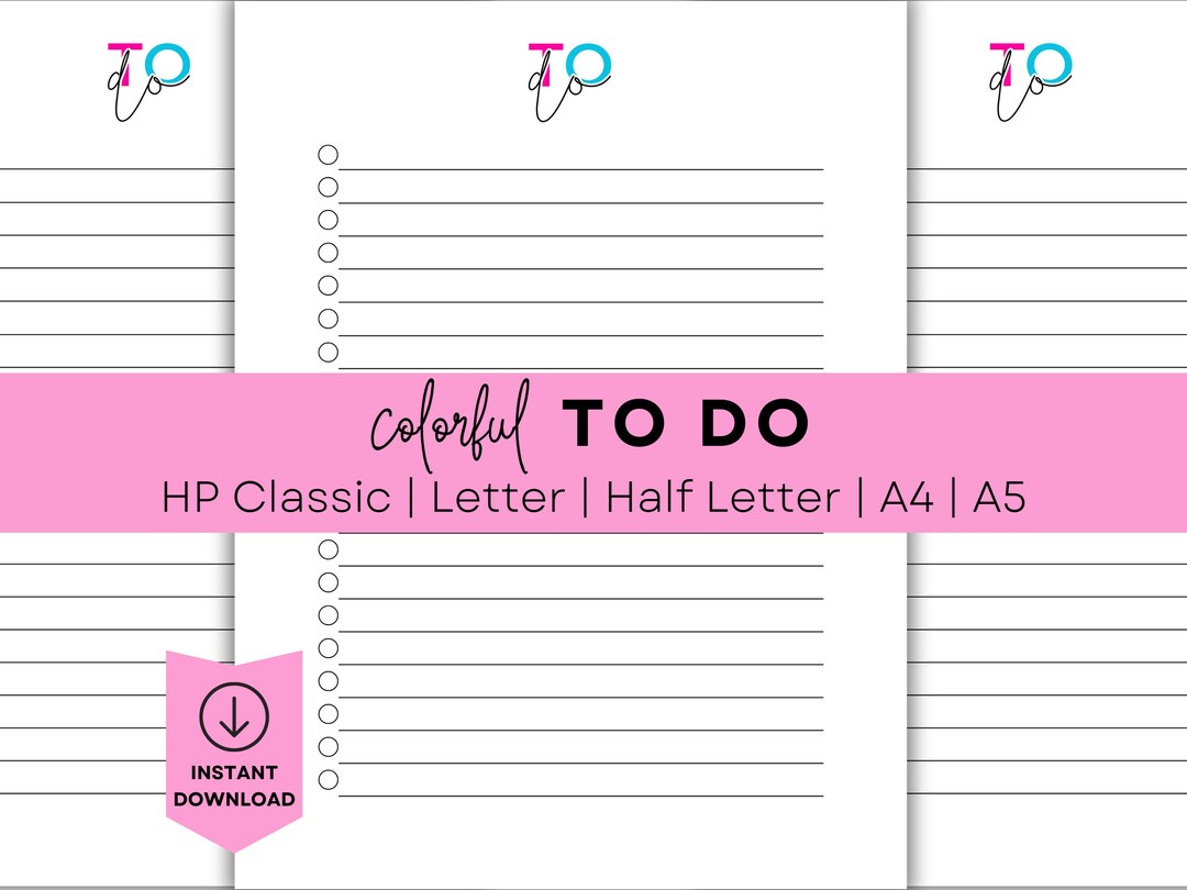 Printable to Do List Printable Planner Insert Happy Planner Refill ...