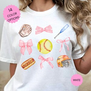 Pink Coquette Softball Shirt Softball Mom Shirt Sports Mom Gift for Mom Softball Game Day Shirt Softball Coquette Shirt Softball Coach Gift