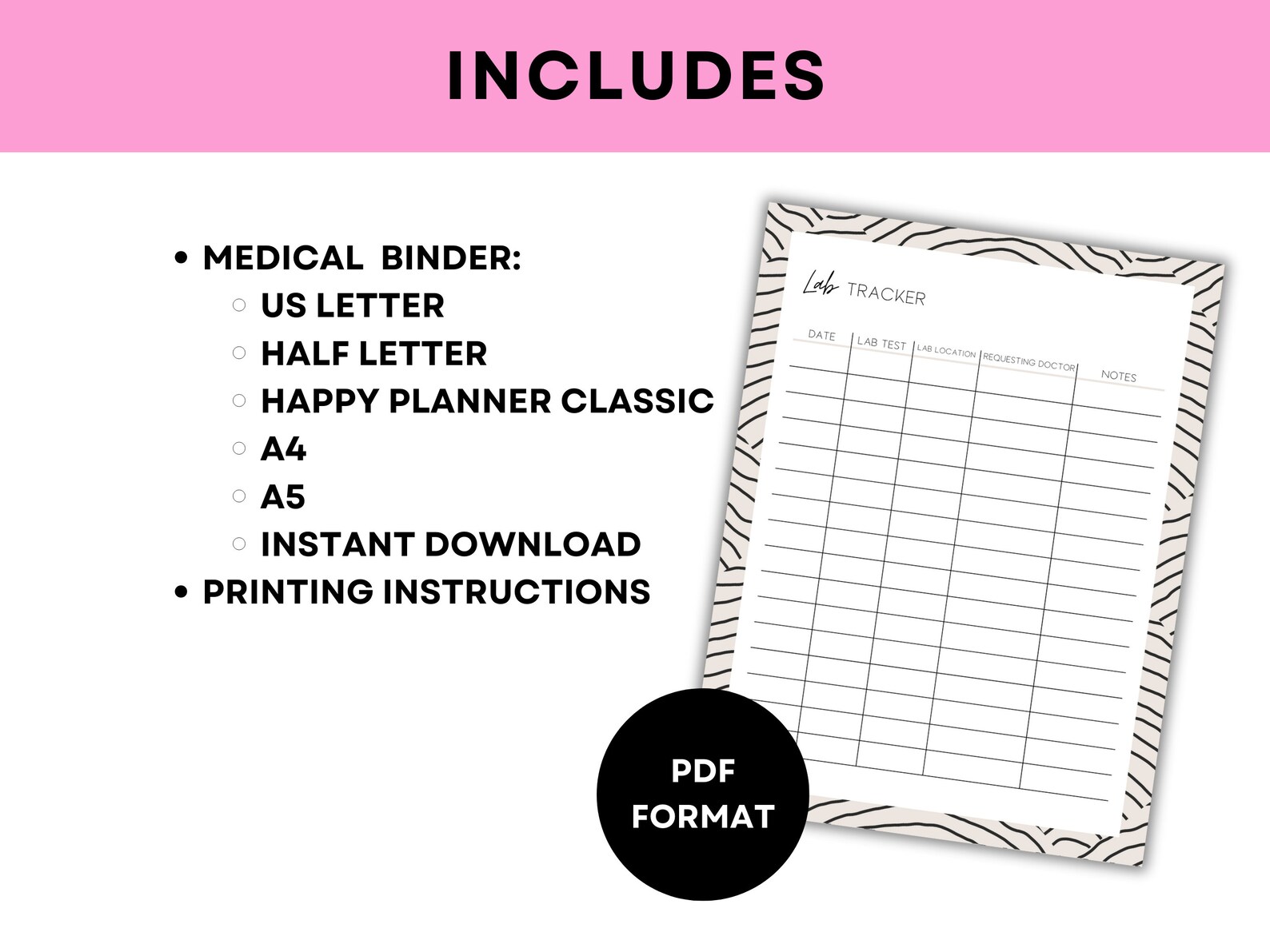 Printable Medical Binder Printable Health Planner Printable Water ...