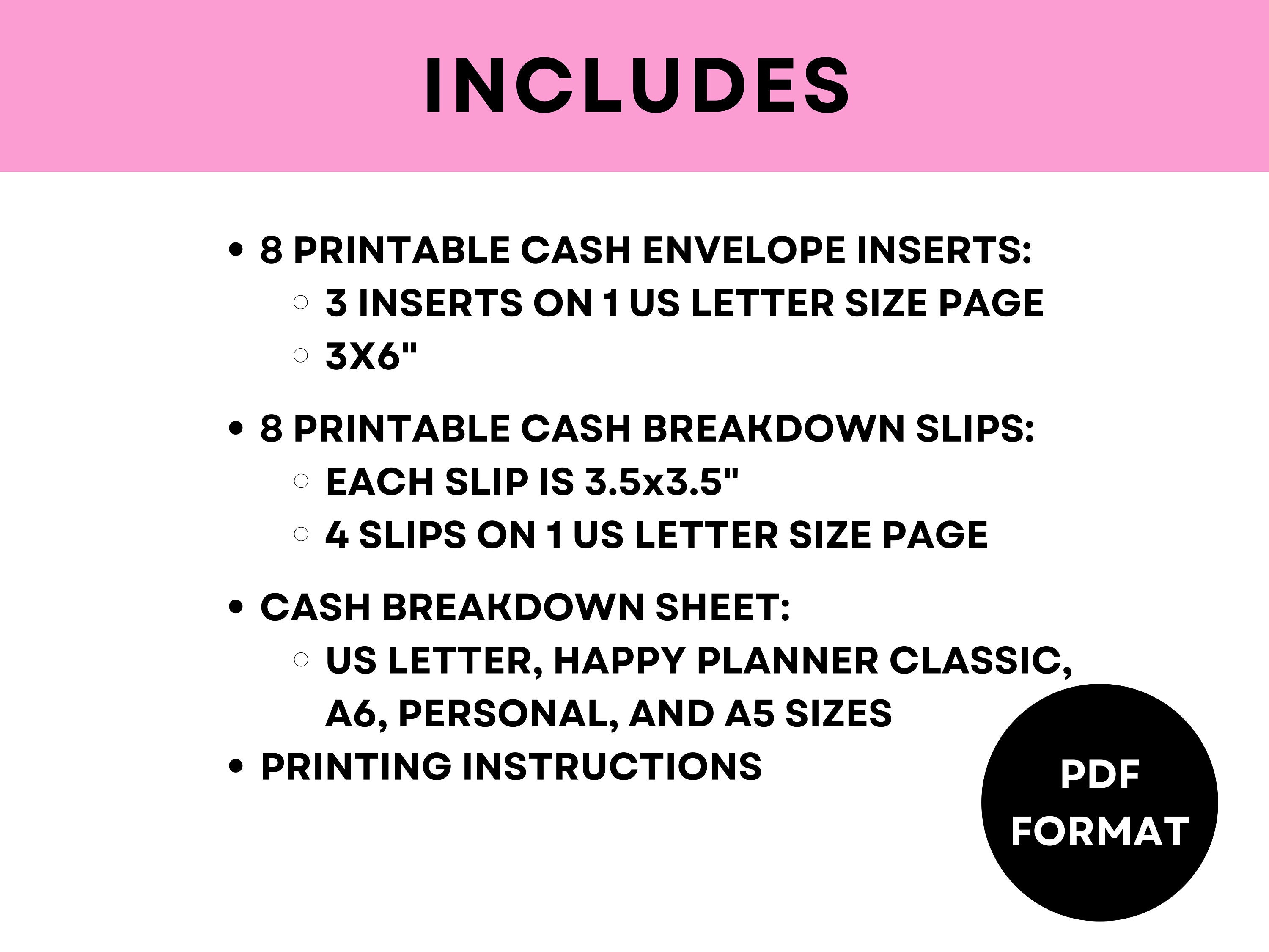 Printable Budget Breakdown Bundle Cash Envelope Breakdown Sheet ...