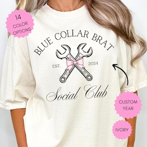 Custom Blue Collar Brat Social Club Shirt Coquette Blue Collar Wife Shirt Blue Collar Gift Blue Collar Girlfriend Shirt Gift for Wife