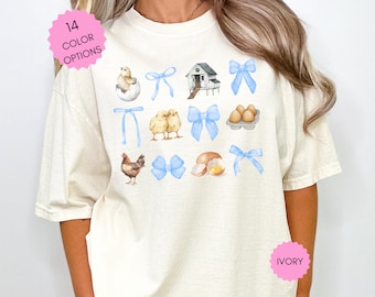 Coquette Chicken Shirt Chicken Coop Shirt Cottagecore Chicken Shirt Mother&#39;s Day Gift for Mom Gift for Her Chicken Mom Chicken Lover Gift