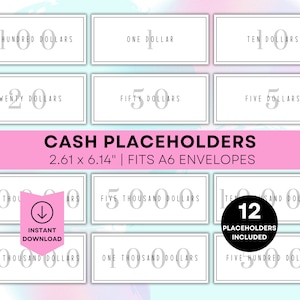 Cash Platzhalter zum ausdrucken und 100 Platzhalter 500 zum ausdrucken