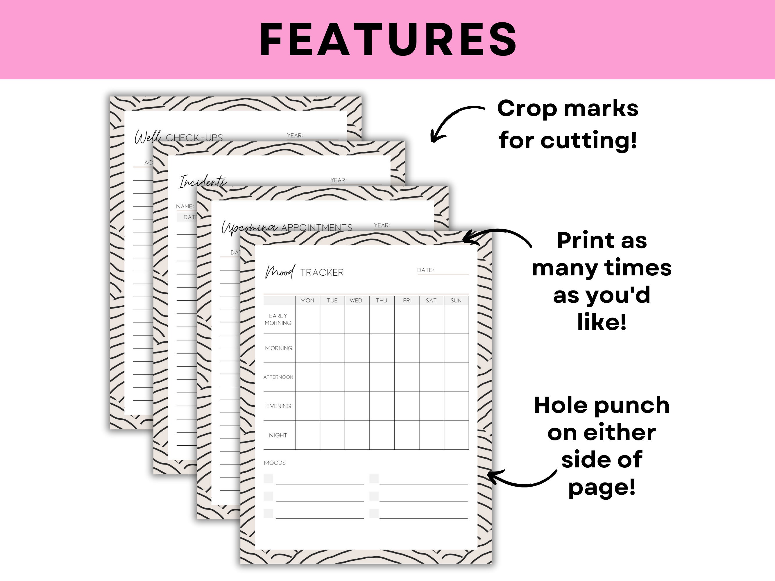 Printable Medical Binder Printable Health Planner Printable Water ...