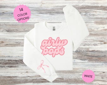 Girly Pops Trendy Sweatshirt Preppy Sweatshirt Kokette Kleidung Geschenk für sie Schleife Sweatshirt Retro Weihnachtsgeschenk für Teen Geburtstagsgeschenk