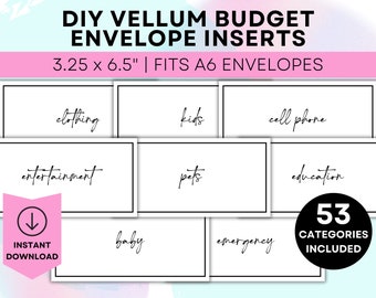 Minimalist Budget Binder Printable Inserts Frosted Cash Envelopes Printable Cash Stuffing Budget Binder Inserts Printable A6 Envelope Liner