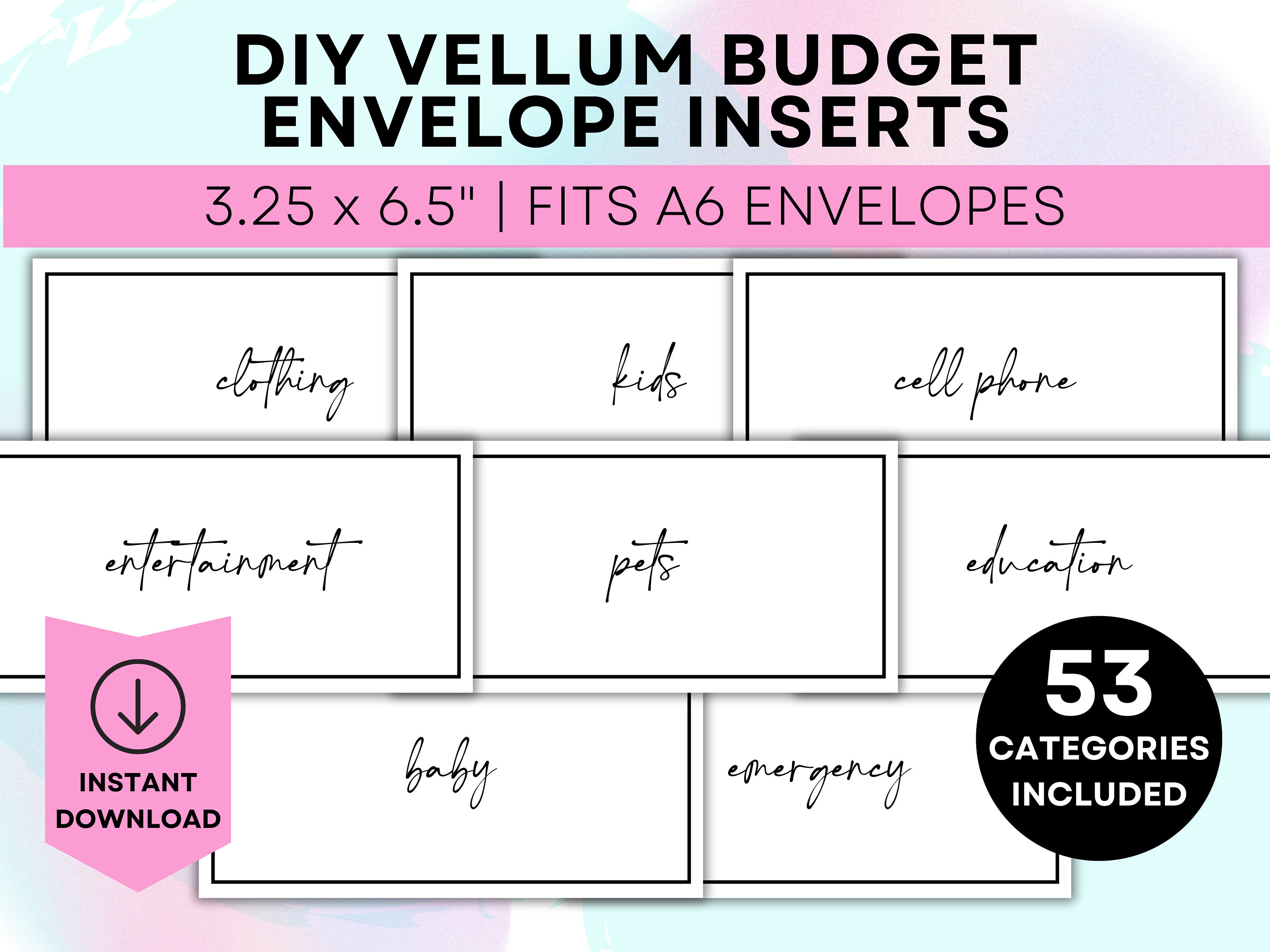 Envelope Organizer Inserts