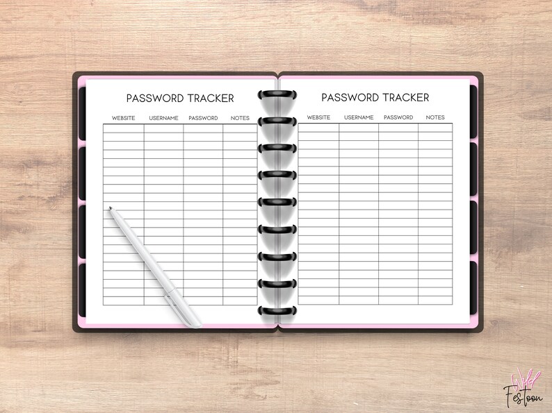 Printable Password Tracker Printable Happy Planner Insert Printable ...
