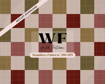 Christmas Checkered Seamless Pattern Christmas Check Pattern Seamless Retro Christmas Pattern Vintage Christmas PNG Digital Paper