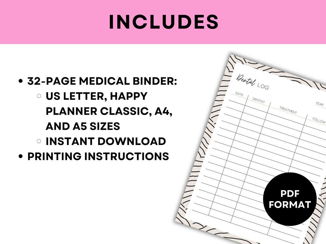 Printable Medical Binder Printable Medical Planner Printable - Etsy