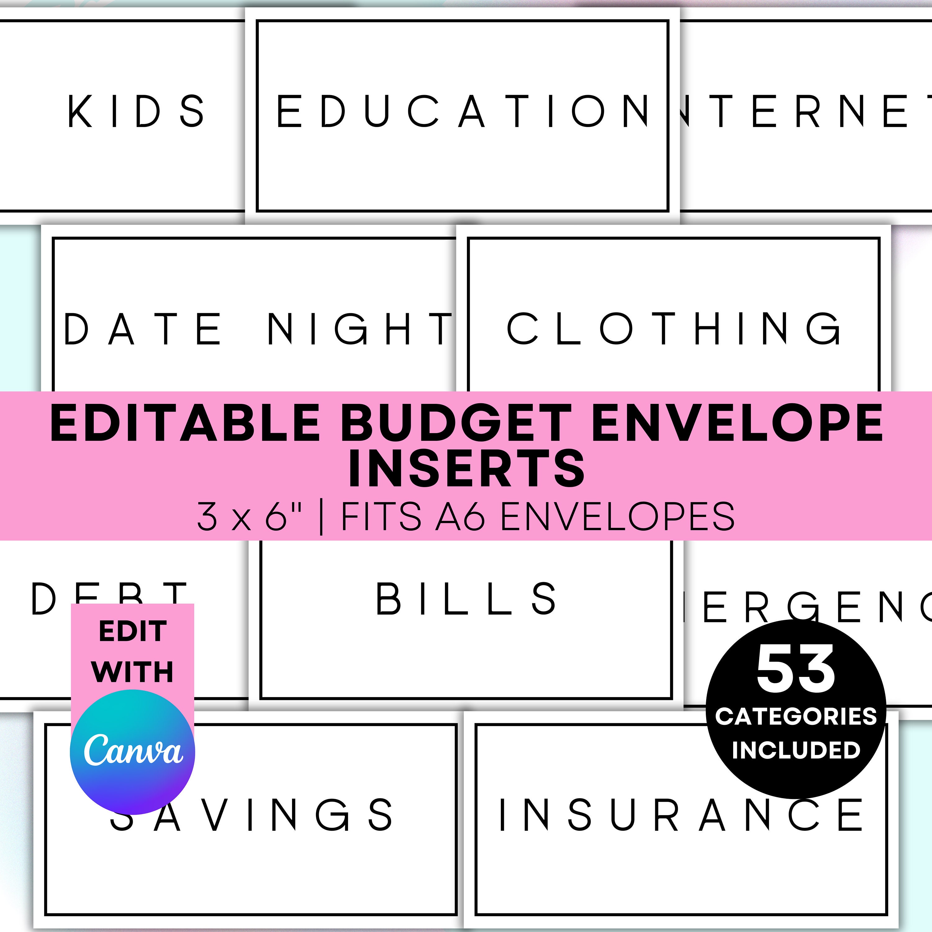 Editable budget binder printable inserts printable budget etsy australia