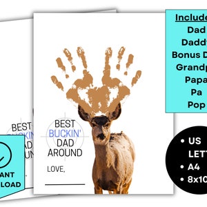 Regalo del día del padre, regalo del día del padre de los niños, manualidad del día del padre, huella de mano del día del padre, regalos de caza del día del padre para papá, regalo para el abuelo