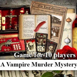VAMPIRE Murder Mystery dinner party game download. Instant Download. | Printable Game | Printable Party Games | Family Fun Games,