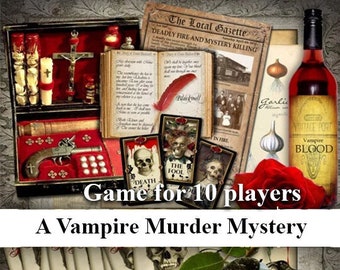 VAMPIRE Murder Mystery dinner party game download. Instant Download. | Printable Game | Printable Party Games | Family Fun Games,