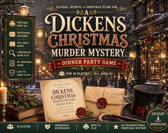 Christmas Murder dinner Mystery party.  Instant Download. Mystery Party Kit, mystery dinner game,