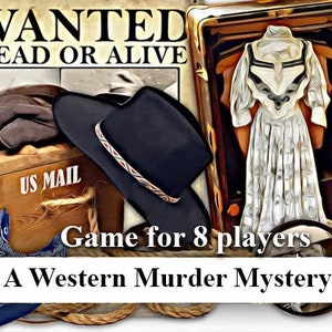 WESTERN Murder Mystery PARTY.  Instant Download. Printable PDF files, Dinner party