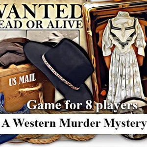 WESTERN Murder Mystery dinner PARTY.Instant Download. | Printable Game | Printable Party Games | Family Fun Games,