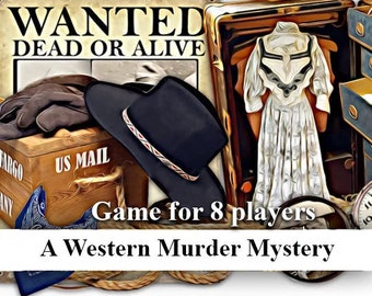 WESTERN Murder Mystery PARTY.  Instant Download. Printable PDF files, Dinner party