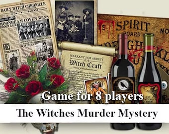 Witches and Warlocks murder mystery party game.  Instant Download. Dinner Party