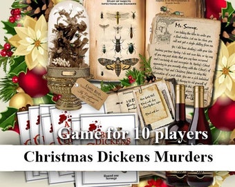 Christmas Murder Mystery party.  Instant Download. Mystery Party Kit, mystery dinner game, CHRISTMAS PARTY GAME