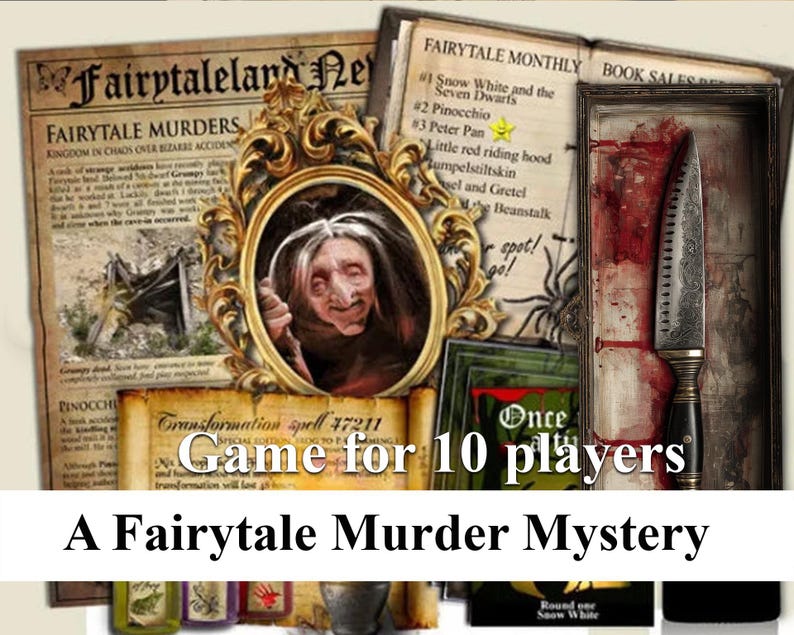 Fairytale Murders Mystery Dinner Party Game for 10 (Instant Download) image 9