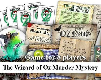 WIZARD OF OZ murder mystery dinner party game.  Instant Download. Ages 13 up to adults. Halloween