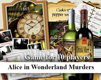 Alice in Wonderland murder mystery.  Instant Download. .  booklets, clues. Ages 14+ to Adults.