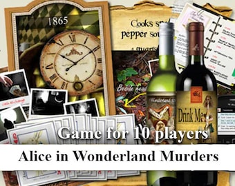 Alice in Wonderland murder mystery dinner party. Instant Download.Instant Download. | Printable Game | Printable Party Games | DYI