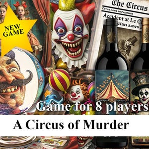 Circus Murder Mystery dinner party game, DIY Instant Download. | Printable Game | Curcus theme | Family Fun Games, Birthday party game