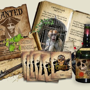 Pirate Murder Mystery party game download. Instant Download. booklets, clues, Ages 16 to Adults. Dinner Party image 4