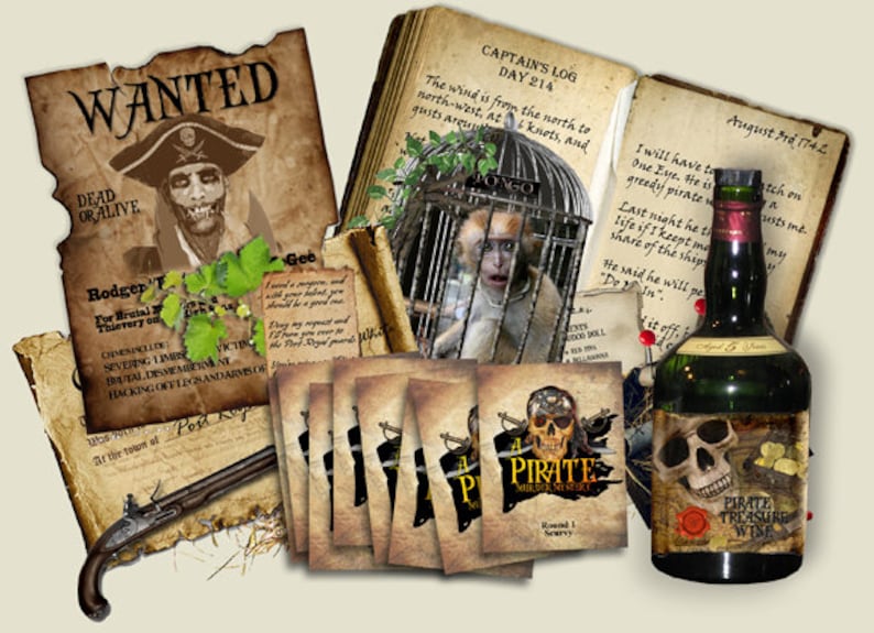 Pirate Murder Mystery party game download. Download and | Etsy