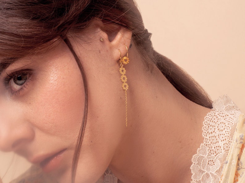 Boucles d'oreilles marguerite