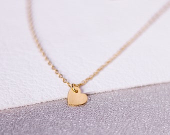 Collier plaqué or fin pendentif cœur - MINI COEUR