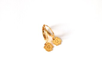 Gold mini sleepers FLOWER goldplated french jewelry - MINI DUNE