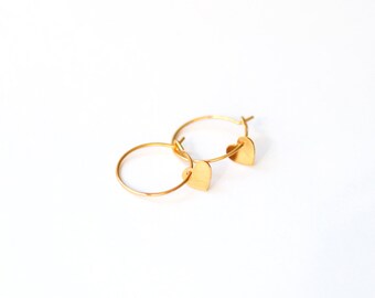 Mini heart creoles goldplated french jewelry - COEUR