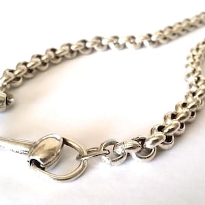 Silver Snaffle Bit Necklace, Equestrian Horse Lover Gift, rolo chain necklace