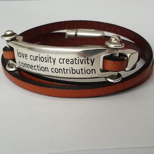 Men's Personalised Leather Triple Wrap Bracelet - Etsy