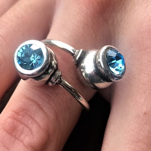 zarter Ring in der Größe, verstellbar für Allergiker, Kristallring, Kristallring, Türkisring, Geschenk für sie, Geburtstagsgeschenk