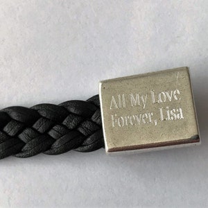 custom bracelet hidden inside the clasp, mens bracelet, Engraved bracelet, long distance relationship gift, birthday gifts