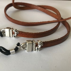 Handmade Leather Glasses Holder, Leather Cord Sunglasses Leather eyeglass, Genuine Leather Cord, Unique Glasses Strap,, Valentine's Day