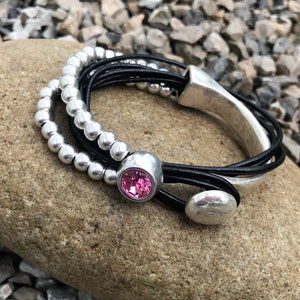 silver beads double wrap bracelet, Wrap bracelet, beaded bracelet, crystal bracelet, birthday gifts