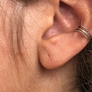 Tiny & Dainty Cartilage Ear Cuff Earrings, single non pierced earring, trendy earring, sterling silver earrings, Ear Cuff, boho earrings