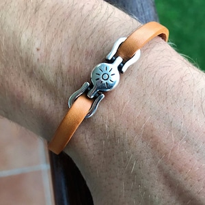 Minimalist bracelet, sun bracelet, Leather bracelet for men or women, simple bracelet, plus size, gift for him, dainty bracelet