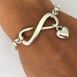 Versatile Infinity Love Bracelet, chain bracelet, Charm Bracelet, Heart Bracelet, women bracelet, handmade gift for her, love bracelet,