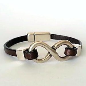 Dainty leather bracelet, infinity bracelet for men, women bracelet, wedding gifts, personalized bracelet, teens bracelet, gift for her