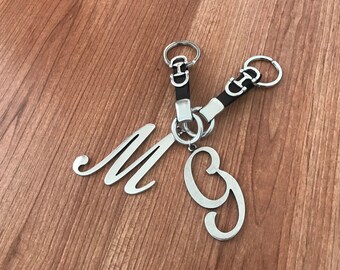 Custom Initial Keychain, Equestrian Horse Bit, Personalized Bag Ornament, horse lovers