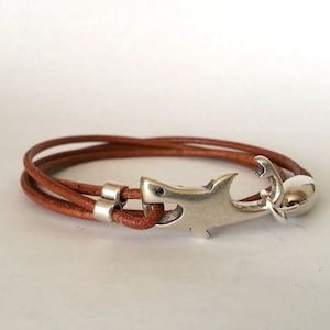 Shark bracelet, women bracelet, Surfer bracelet, Nautical bracelet, wrap leather bracelet, lovers shark gift, birthday gifts