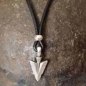 Arrowhead Pendant Necklace, Good Luck Protection Arrowed Leather Necklace For Men, choker for men, gift for him, birthday gifts